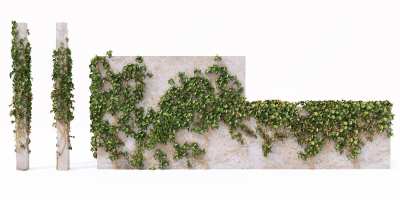 现代绿植墙3D模型下载